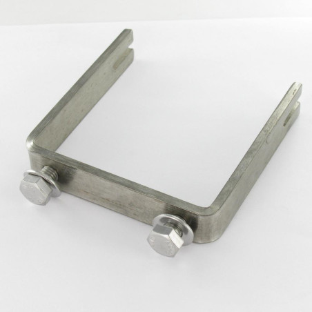 1 x Klemmbügel Flacher Rücken 90x90x902 Mit KERBE Edelstahl