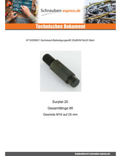 PICOT Befestigung Sechskant 20x80 Mit Gewinde M16x25... 2