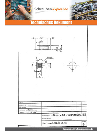 1 x Muttern Binder Gerändelt Messing M8...