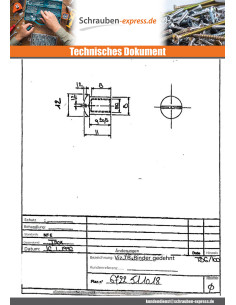 Muttern Binder Flachkopf Gespalten 8x9 M6X8 Edelstahl 2