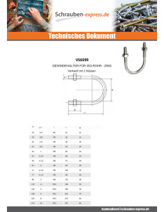 Klemmbügel Verzinkt Runder Rücken Mit Gewinde M8/25 Für... 2