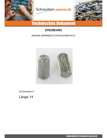 1 x Bolzen 6x14 XC 18PB Rohstahl KNBBLING RECHTS