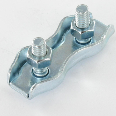 1 x Flache Duplex-Seilklemme Verzinkt Kabel Von 10