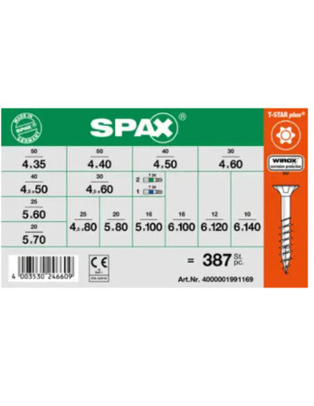 1 x Set mit 364 Holzschraube Senkkopfschraube...