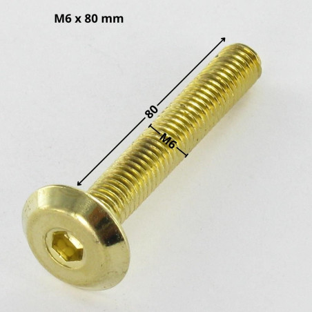 1 x Flachkopfschrauben Schraubenschlüssel 4 M6X80 Vermessingtem Stahl