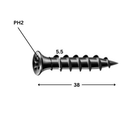1 x Schraube für Gipsplatte Spax 5,5X38 Metallphosphat GIX-G