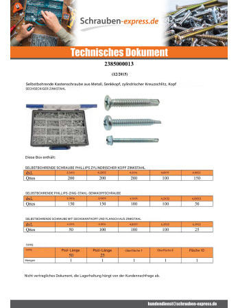1 x Set mit 1775 Selbstbohrende Schrauben...