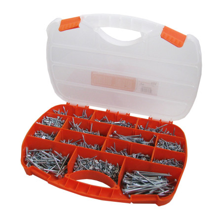 1 x Set mit 1700 Spanplattenschrauben TEKOR Senkkopfschraube TORX cut Bohrspitze mit Typ 17 Spitze Verzinkt Mit Biteinsatz