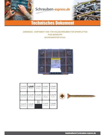 1 x Set mit 1700 Spanplattenschrauben...