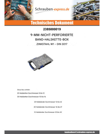 1 x Set mit 100 Edelstahl-Schlauchschelle BAND 9