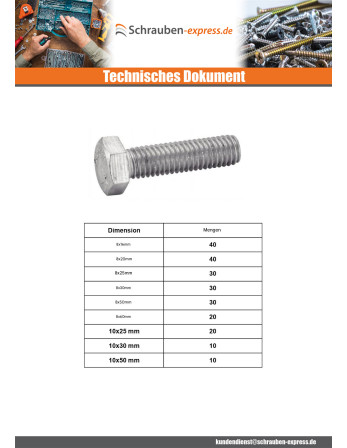 1 x Set mit 570 Metallschrauben Sechskantkopf...