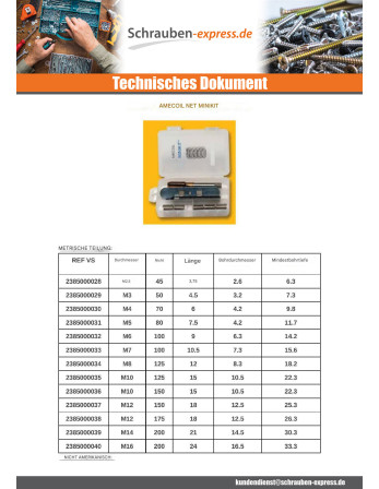 1 x KIT +NET BERICHT M8x12 gewinde 125