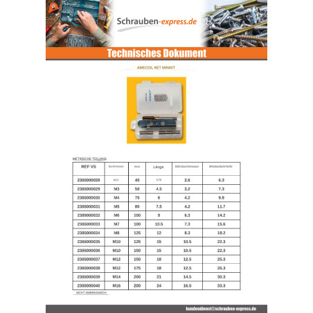 1 x KIT +NET BERICHT M8x12 gewinde 125