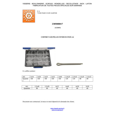 1 x Set mit 1580 Splint Gespalten Edelstahl A2