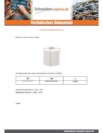 1 x Kupplungsmutter Zylindrisch 6,2 x 10 x 15...