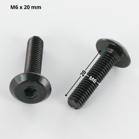 1 x Flachkopfschrauben Schraubenschlüssel 4 M6x20 Stahl schwarz verzinkt