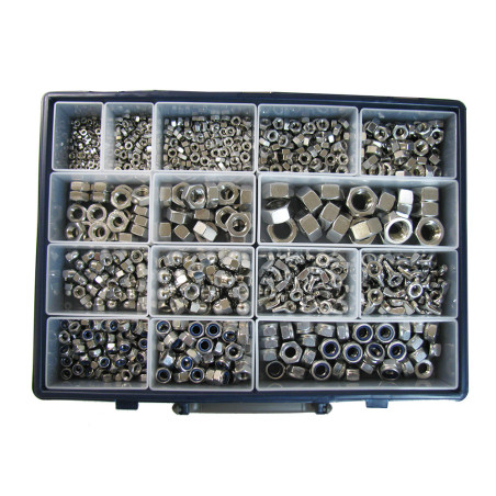 1 x Set mit 1140 Muttern Sechskant /BREMSE/EINÄUGIG/OHR Edelstahl A2