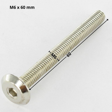 1 x Flachkopfschrauben Schraubenschlüssel 4 M6X60 Nickelstahl