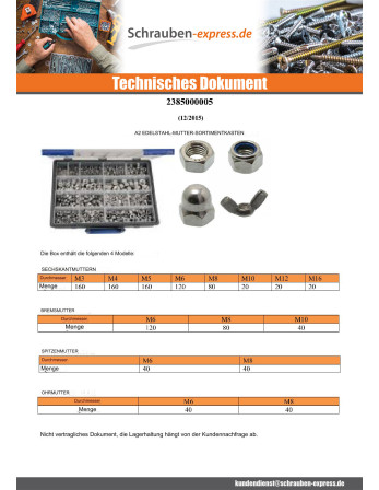 1 x Set mit 1140 Muttern Sechskant...