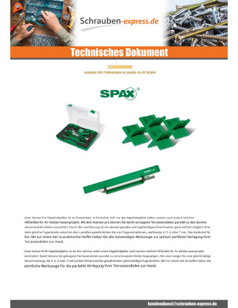 1 x Spax GLEICHRICHTER KLINGE Von TERRASSE