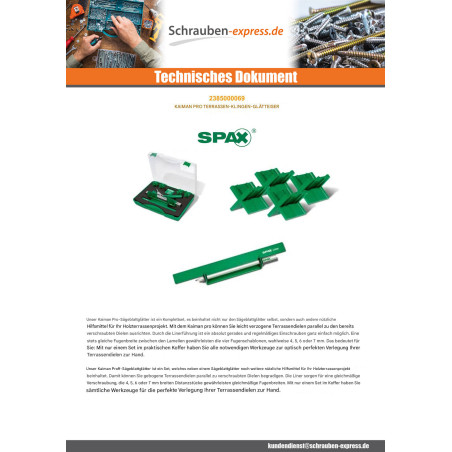 1 x Spax GLEICHRICHTER KLINGE Von TERRASSE