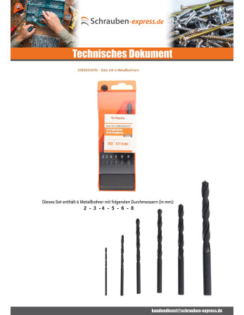 1 x Set mit 6 Wälder METALL HSS