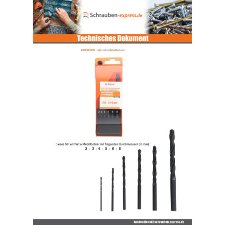 1 x Set mit 6 Wälder METALL HSS