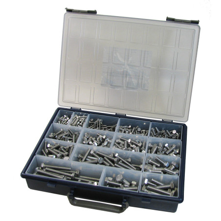 1 x Set mit 570 Metallschrauben Sechskantkopf Gesamtgewinde Edelstahl A2