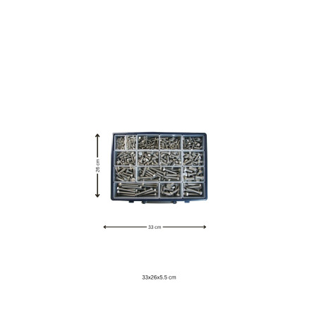 1 x Set mit 570 Metallschrauben Sechskantkopf Gesamtgewinde Edelstahl A2