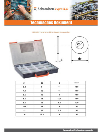 1 x Set mit 1530 Scheiben/Unterlegscheibe...