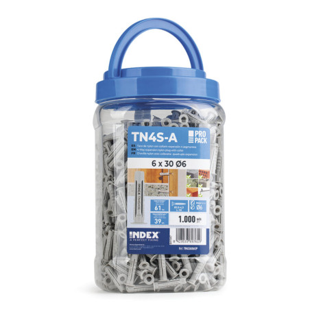 1 x Eimer mit 1000 Dübel Nylon 6
