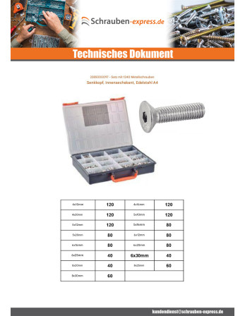 1 x Set mit 1240 Metallschrauben Innensechskant...