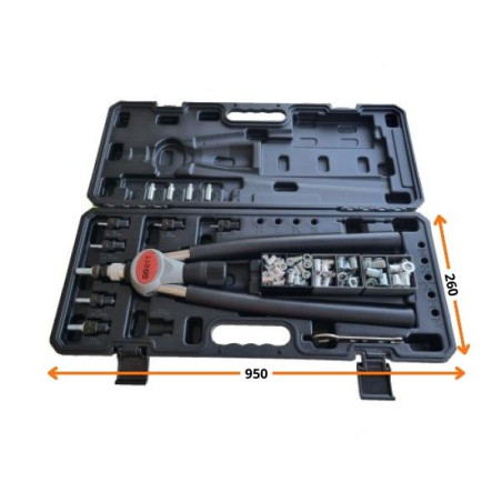 1 x Set mit Zange GO611 + 150 Muttern Nieten DEGOMETAL
