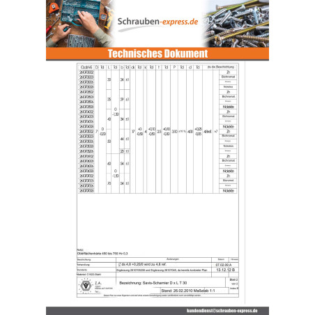 1 x Schraube Binder 7X50 Mit Gewinde 23 T30 Verzinkt 200 Stunden Salzprühnebel ohne Rotrost