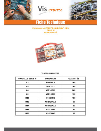 1 x Set mit 850 Scheiben/Unterlegscheibe...