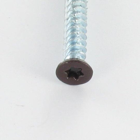 1 x Schraube Beton Senkkopf ROT 7,5X120 T30 Verzinkt RAL8017 schokoladenbraun
