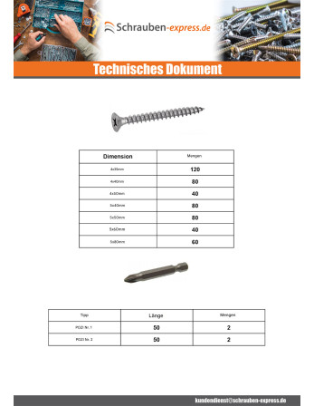 1 x Set mit 1664 Spanplattenschrauben...