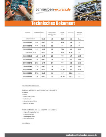 1 x KIT +NET BERICHT UNF 1/4-28 Länge 9,53