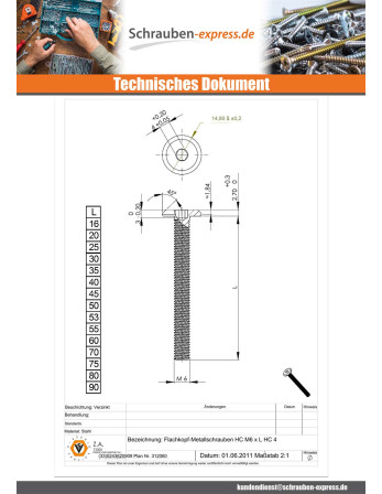 1 x Flachkopfschrauben Schraubenschlüssel 4...