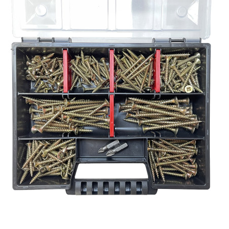1 x Set mit 280 Spanplattenschrauben Senkkopfschraube TORX cut Bohrspitze mit Typ 17 Spitze Dichromat