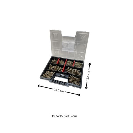 1 x Set mit 280 Spanplattenschrauben Senkkopfschraube TORX cut Bohrspitze mit Typ 17 Spitze Dichromat