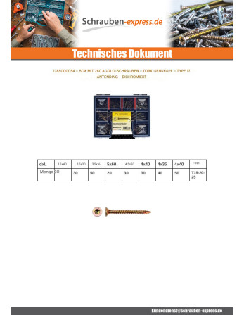 1 x Set mit 280 Spanplattenschrauben...