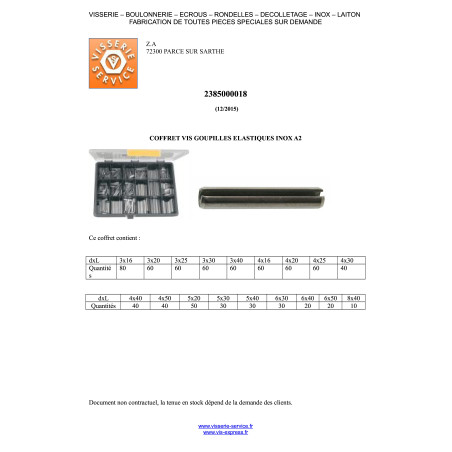 1 x Set mit 810 Splint ELAST Edelstahl A2