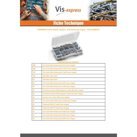 1 x Set mit Eisenware Verzinkt (1155 ELEMENTE)