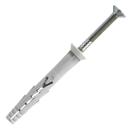 1 x Schlagdübel Nylon 6x40 mit Schrauben Senkkopfschraube Edelstahl A4