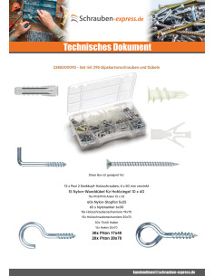 Set mit 295 Schraube Und Dübel gipsplatte 2