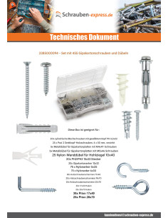Set mit 455 Schraube Und Dübel gipsplatte 2