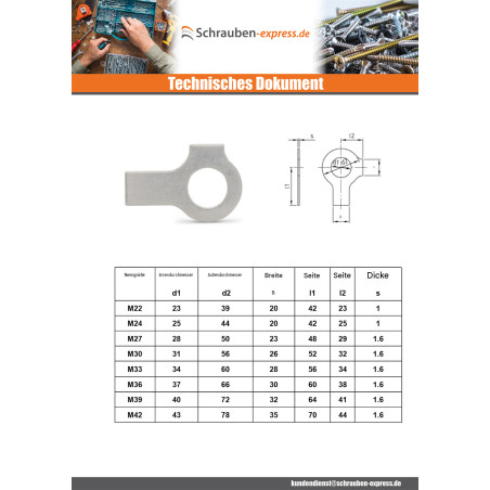 1 x Sicherung D Muttern Halterungen Von Durchmesser M20 Edelstahl A2