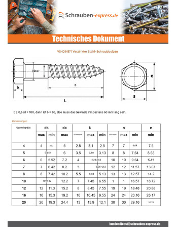 1 x Schlüsselschrauben Edelstahl A2 10x80