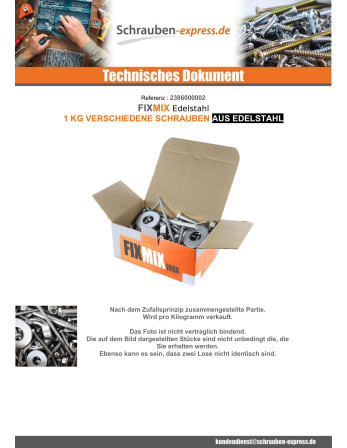1 x KG Von SCHRAUBEN VERSCHIEDENES In Edelstahl...